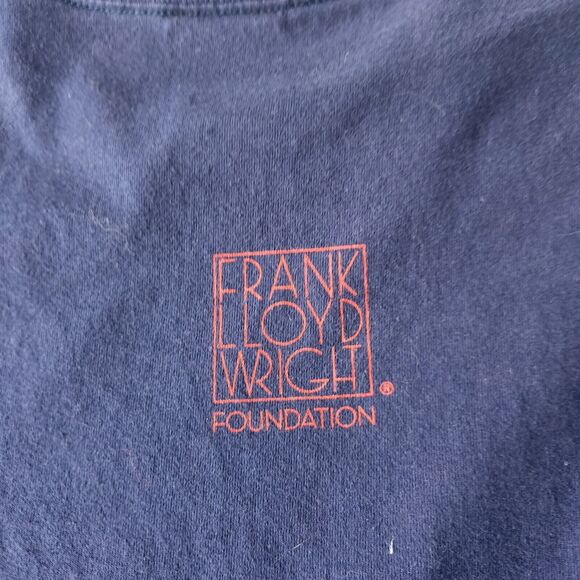 Frank Lloyd Wright Foundation T-Shirt Size M Navy Blue Graphic Art Tee - Picture 8 of 8